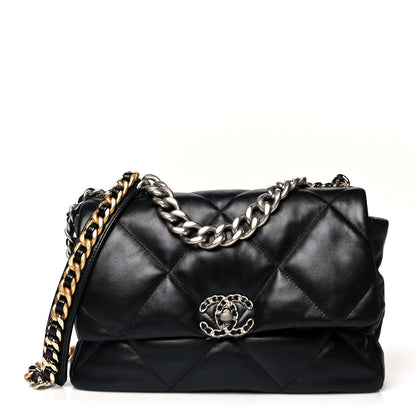 Chanel Lambskin Quilted Large Chanel 19 Flap Black 1 of 10