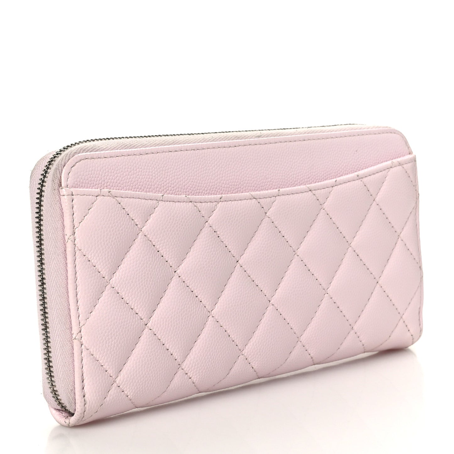 Caviar Quilted Large Gusset Zip Around Wallet Pink