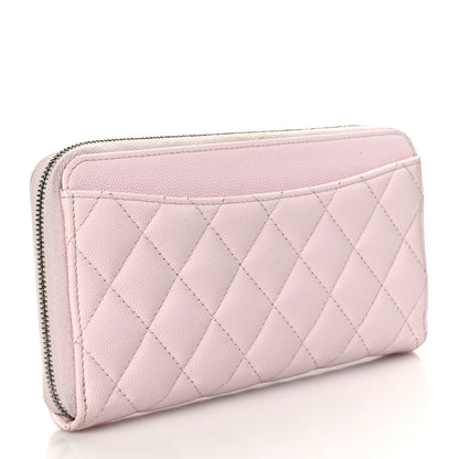 Chanel Caviar Quilted Large Gusset Zip Around Wallet Pink 3 of 8