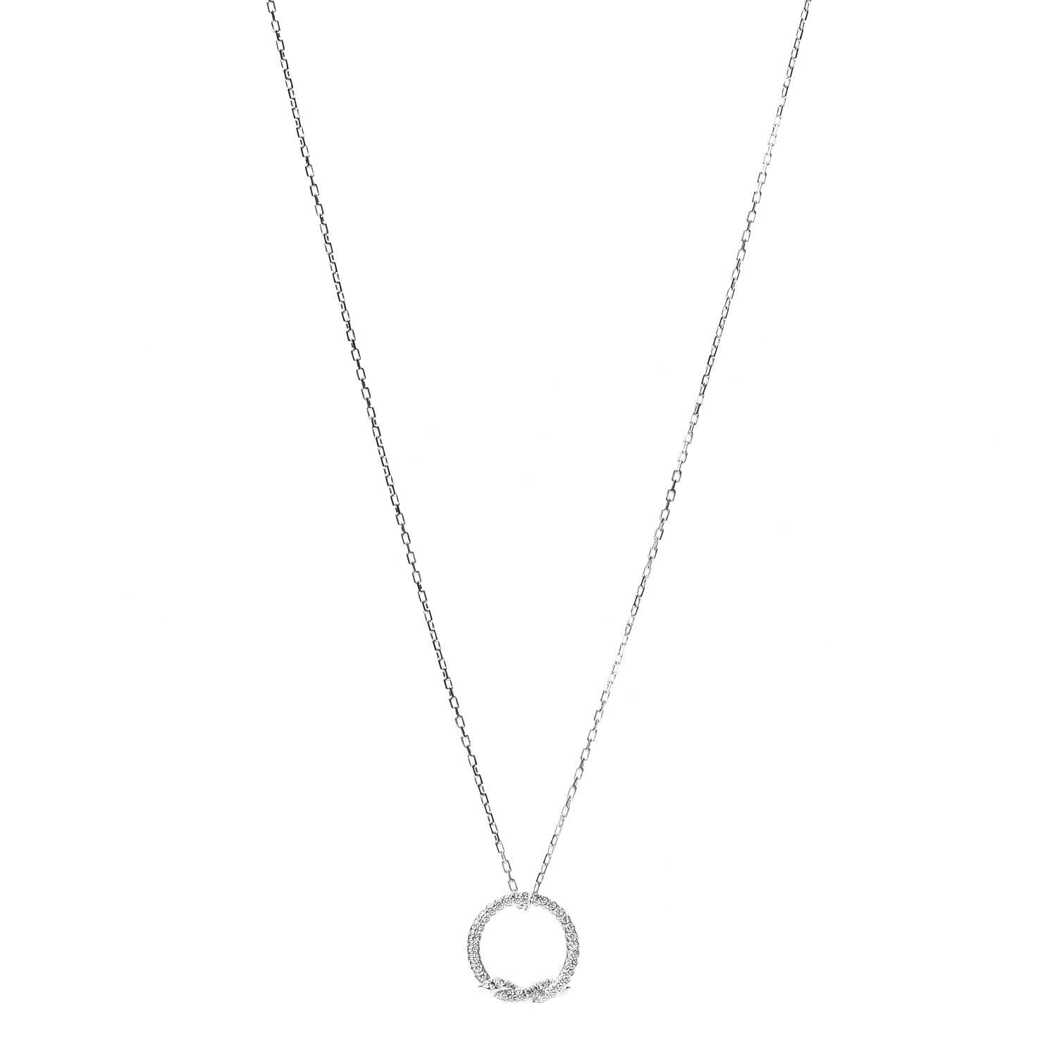 Cartier 18K White Gold Diamond Entrelaces Necklace 1 of 6