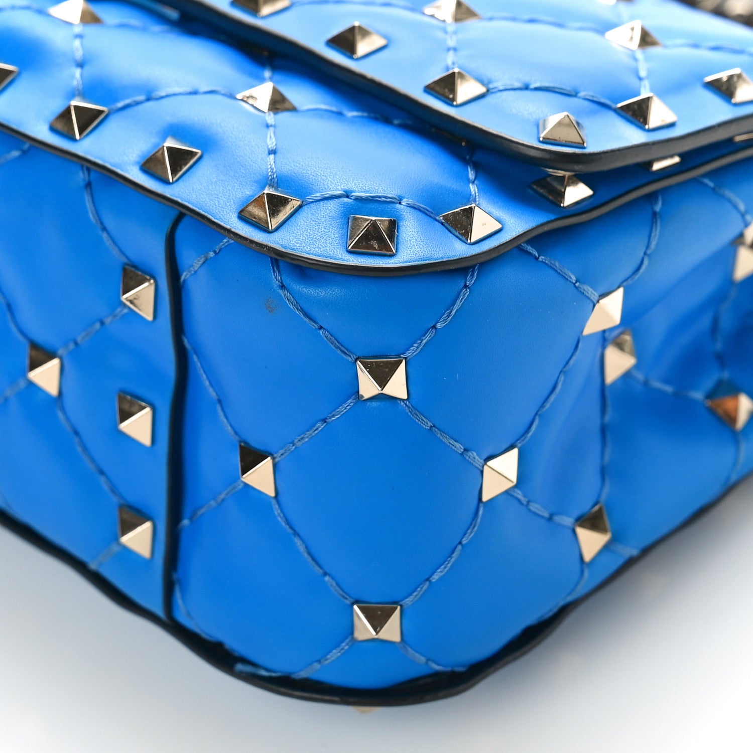 Valentino Garavani Calfskin Mini Rockstud Spike Shoulder Bag Blue