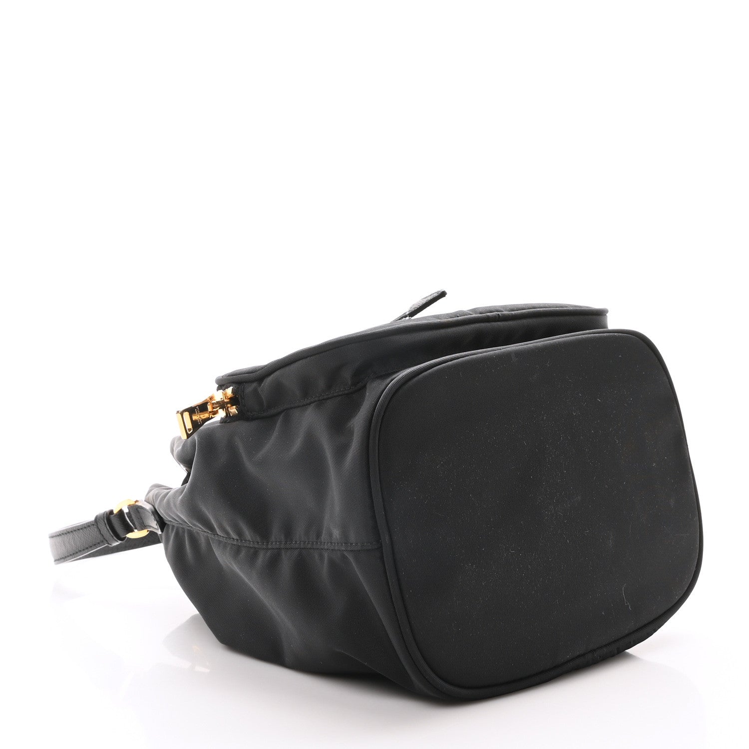 Prada Saffiano Tessuto Nylon Mini Bucket Crossbody Bag Black 4 of 11