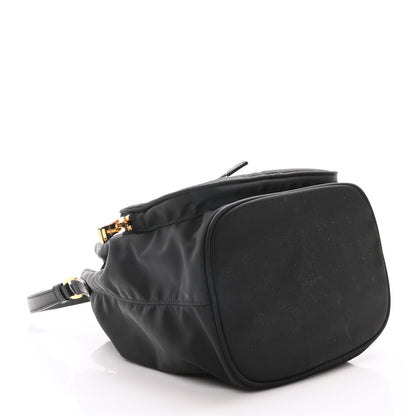 Prada Saffiano Tessuto Nylon Mini Bucket Crossbody Bag Black 4 of 11