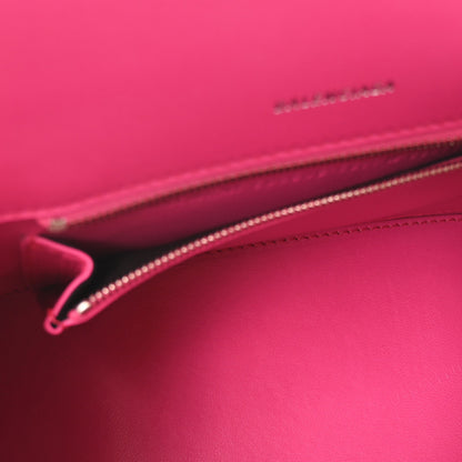 Balenciaga Shiny Box Calfskin Small Hourglass Top Handle Bag Acid Fuchsia 5 of 11