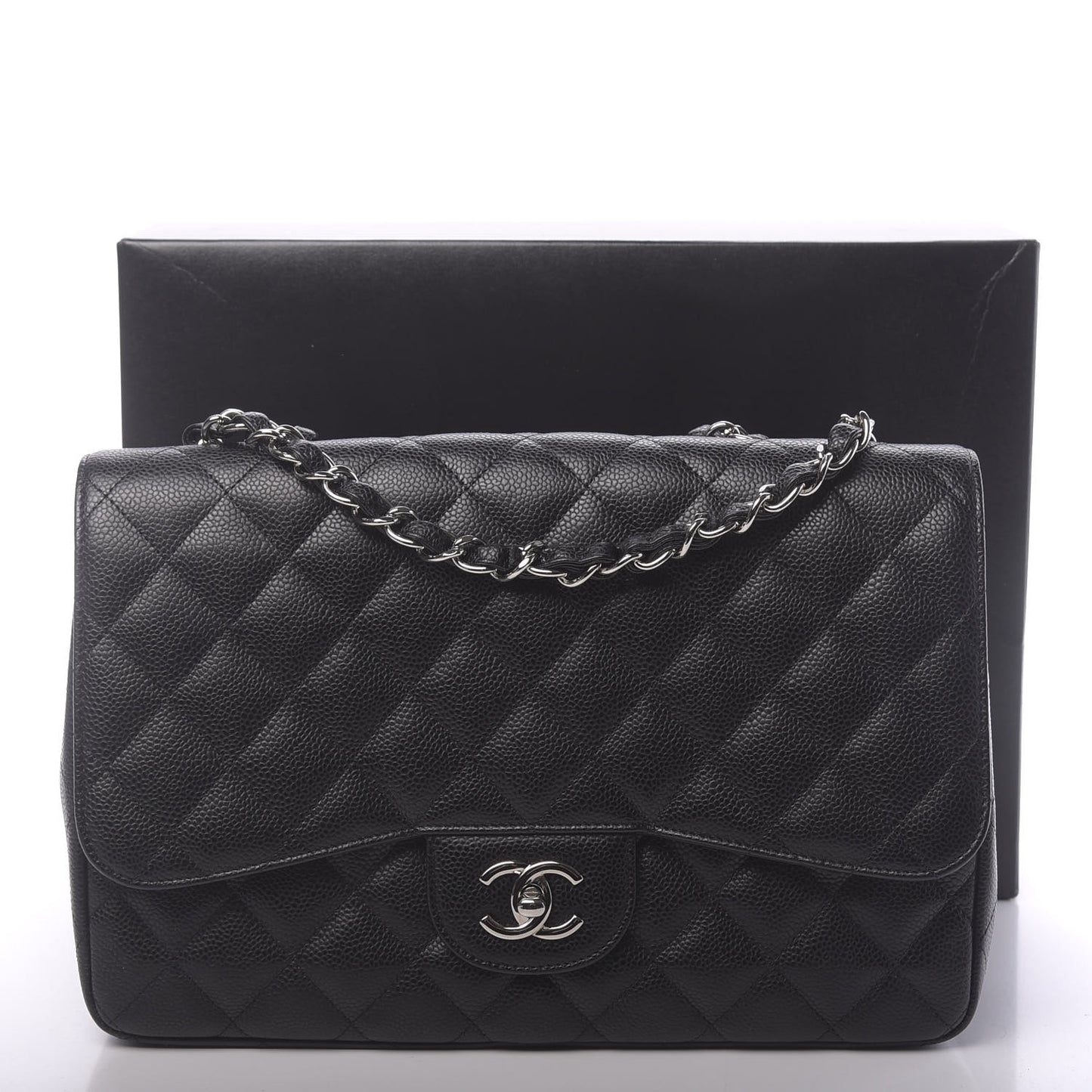 Caviar Quilted Jumbo Single Flap Black