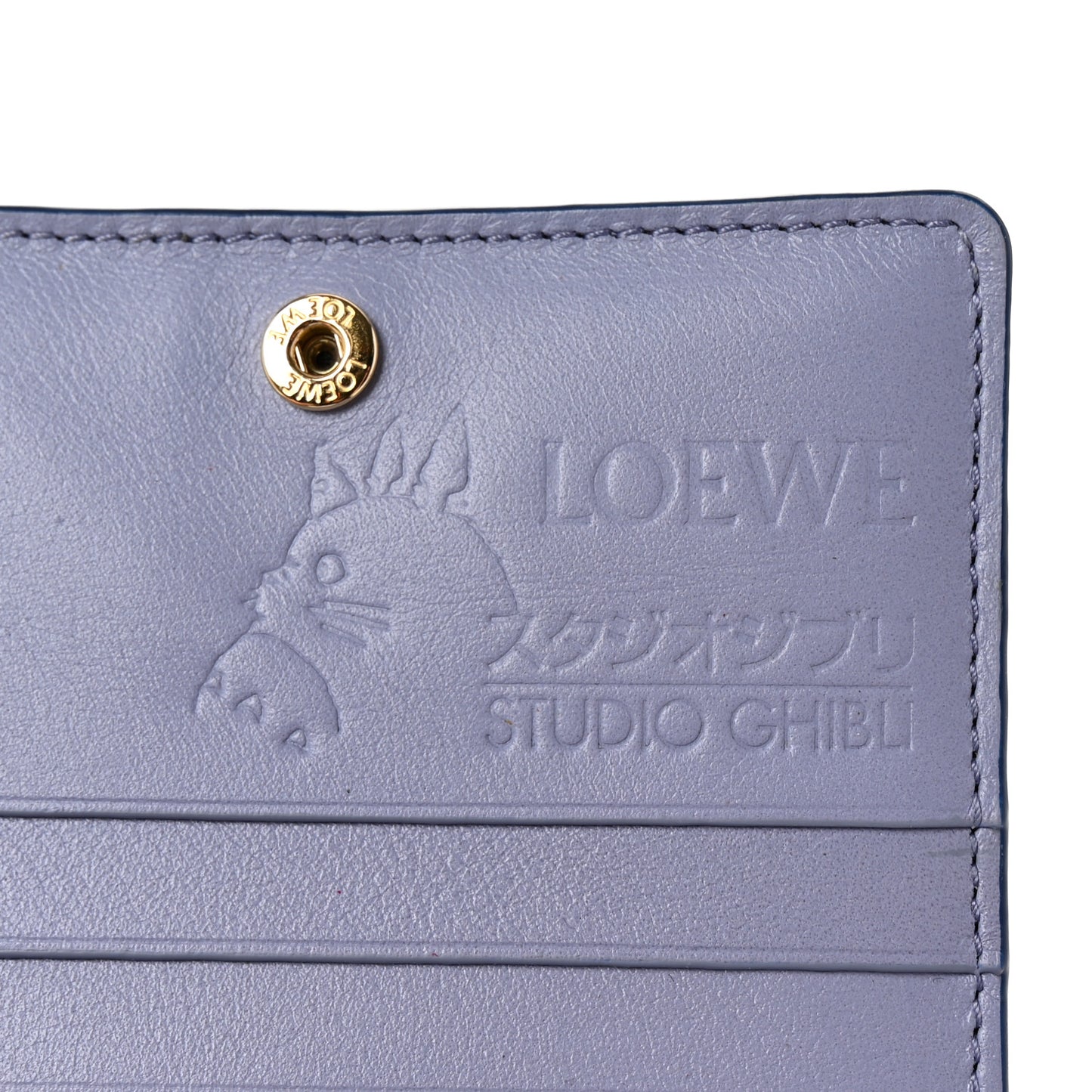 X HOWL'S MOVING CASTLE Classic Calfskin Magical Sky Compact Zip Wallet Marine