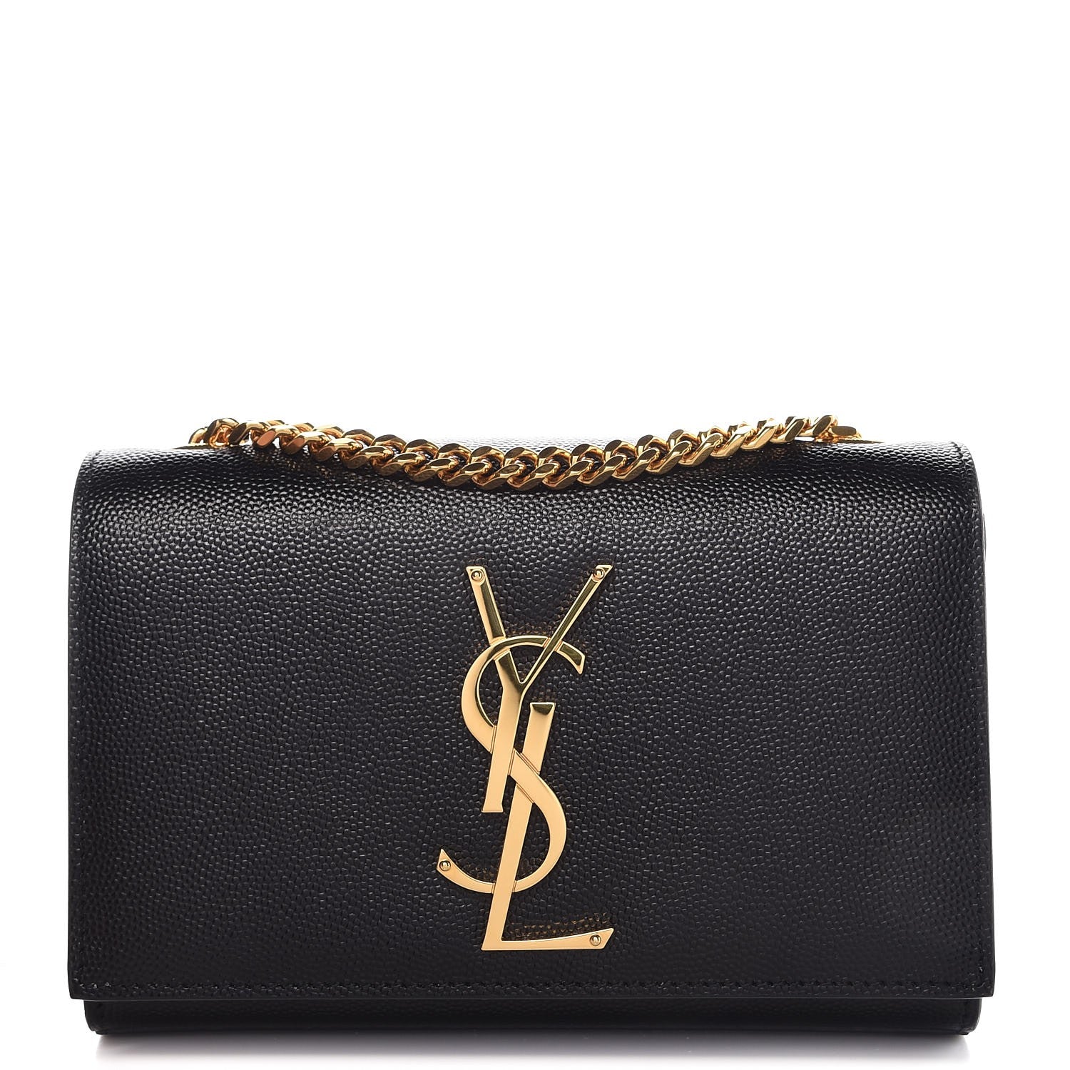 Saint Laurent Grain De Poudre Small Monogram Kate Satchel Black 1 of 8