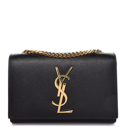 Saint Laurent Grain De Poudre Small Monogram Kate Satchel Black 1 of 8