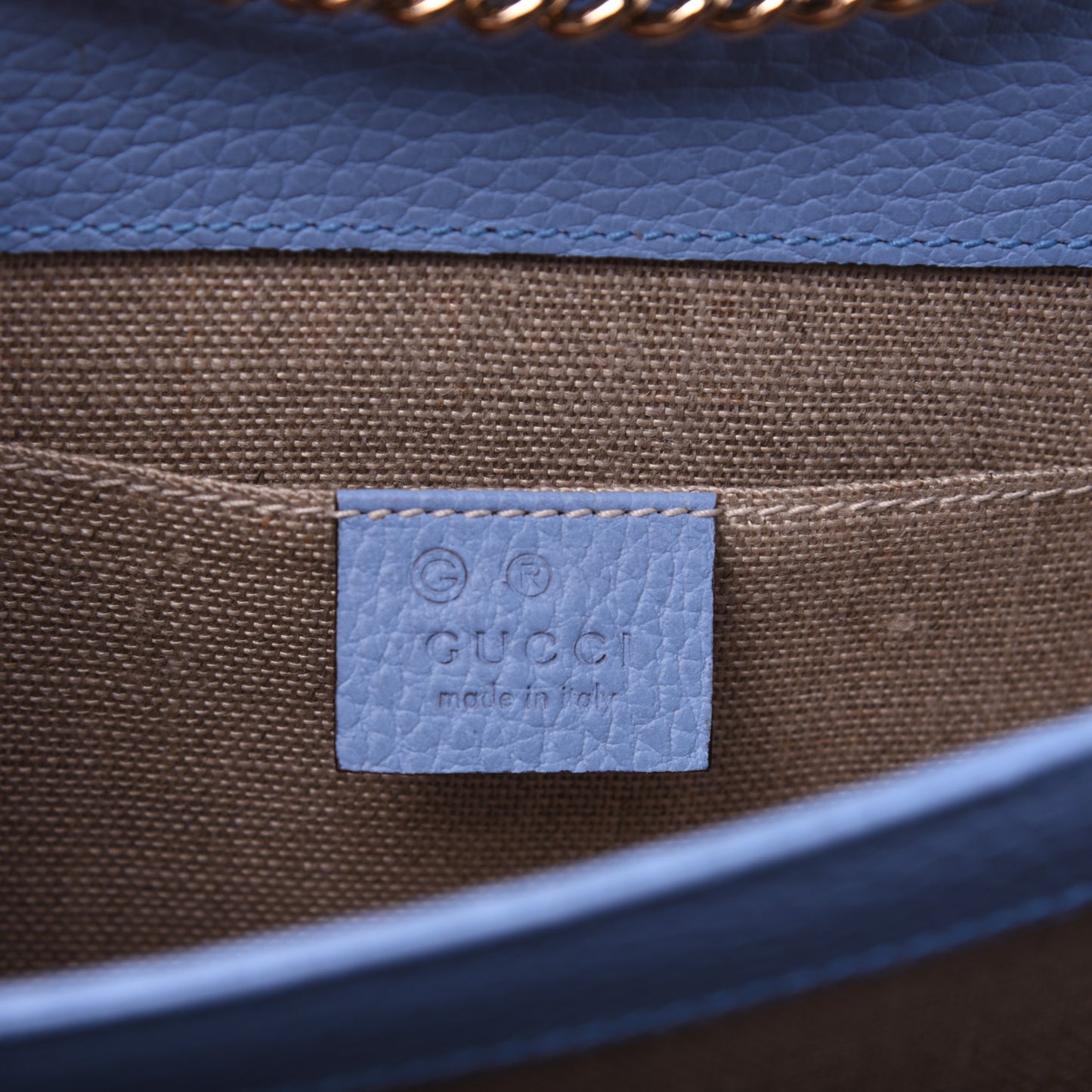 Dollar Calfskin Small Interlocking G Shoulder Bag Mineral Blue