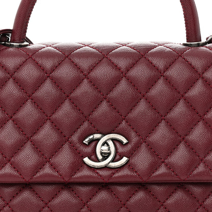 Chanel Caviar Quilted Small Coco Handle Flap Burgundy 8 of 12