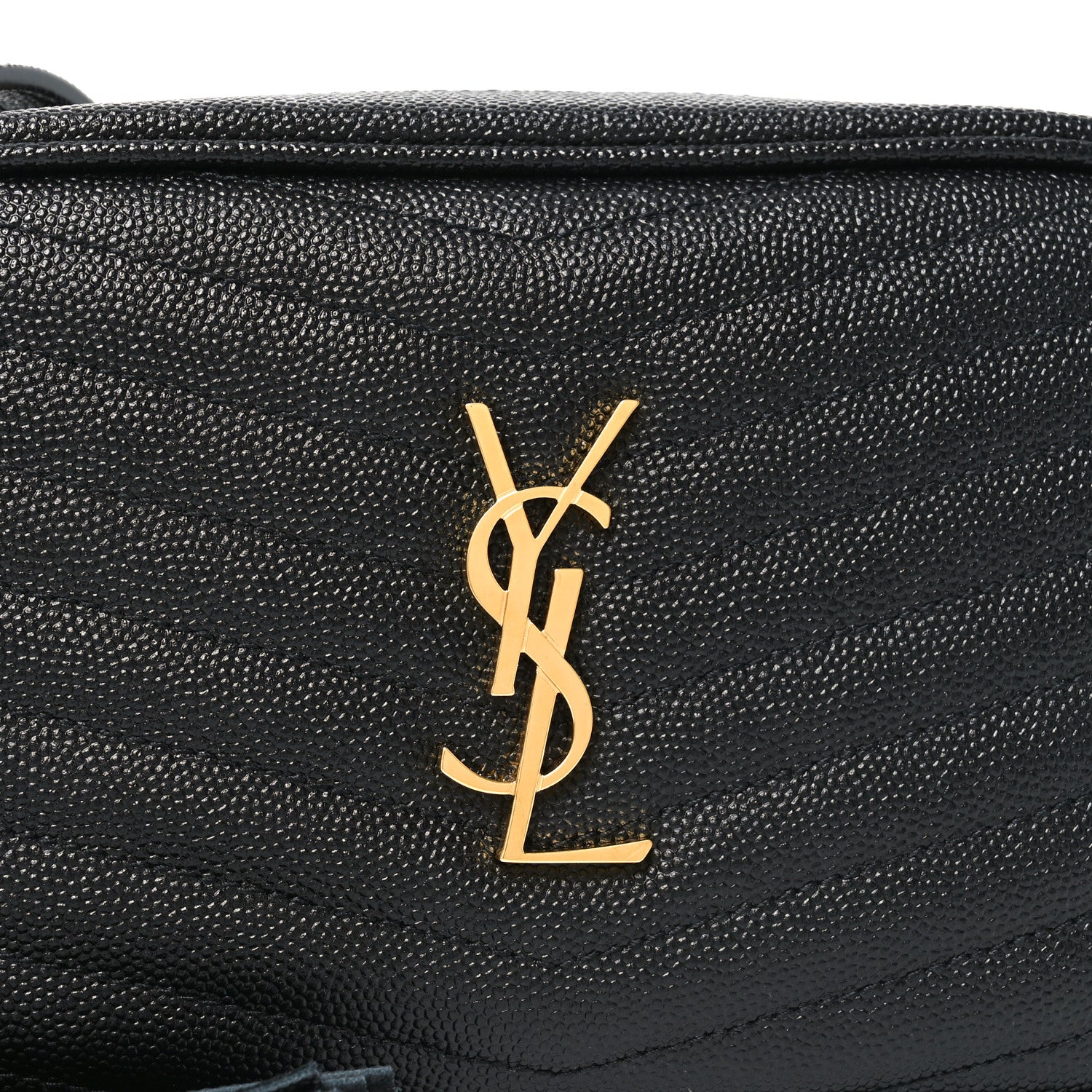 Saint Laurent Grain De Poudre Matelasse Monogram Mini Lou Camera Bag Black 8 of 10