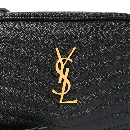 Saint Laurent Grain De Poudre Matelasse Monogram Mini Lou Camera Bag Black 8 of 10