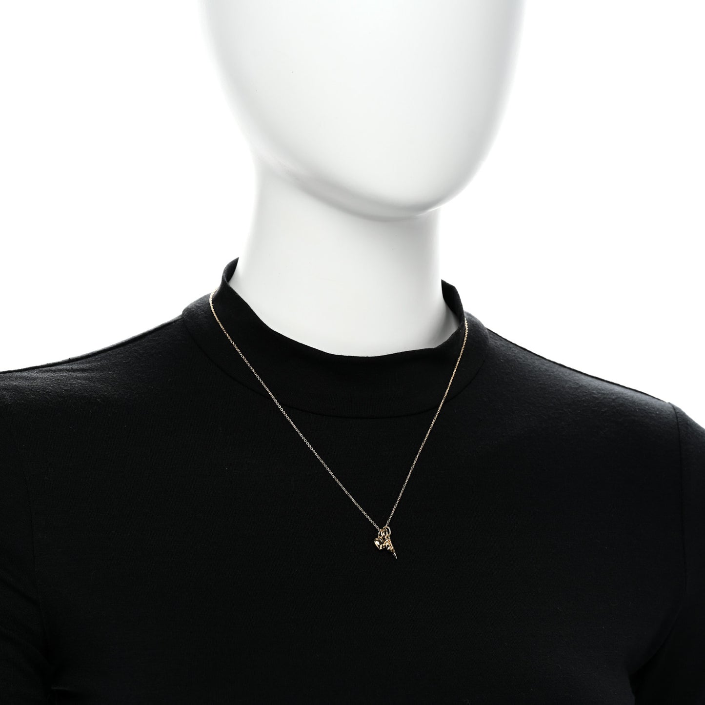 18K Yellow Gold Ampersand Arrow Heart Pendant Necklace
