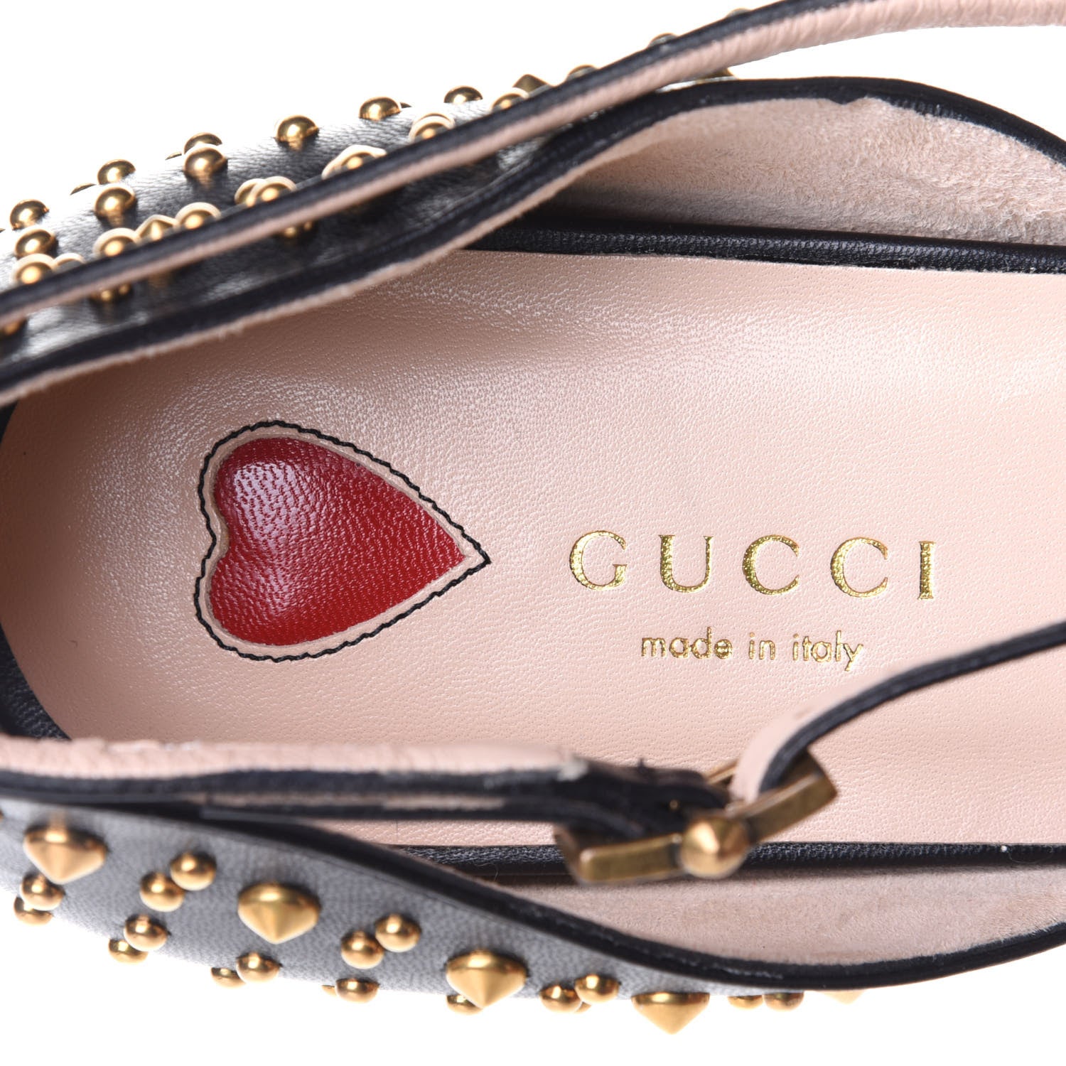 Gucci Malaga Kid Studded Pointed Toe Unia Flats 40 Black 9 of 10