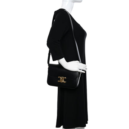 Celine Shiny Calfskin Medium Triomphe Black 2 of 12