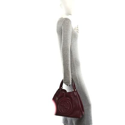 Gucci Pebbled Calfskin Medium Soho Shoulder Bag Bordeaux 2 of 10