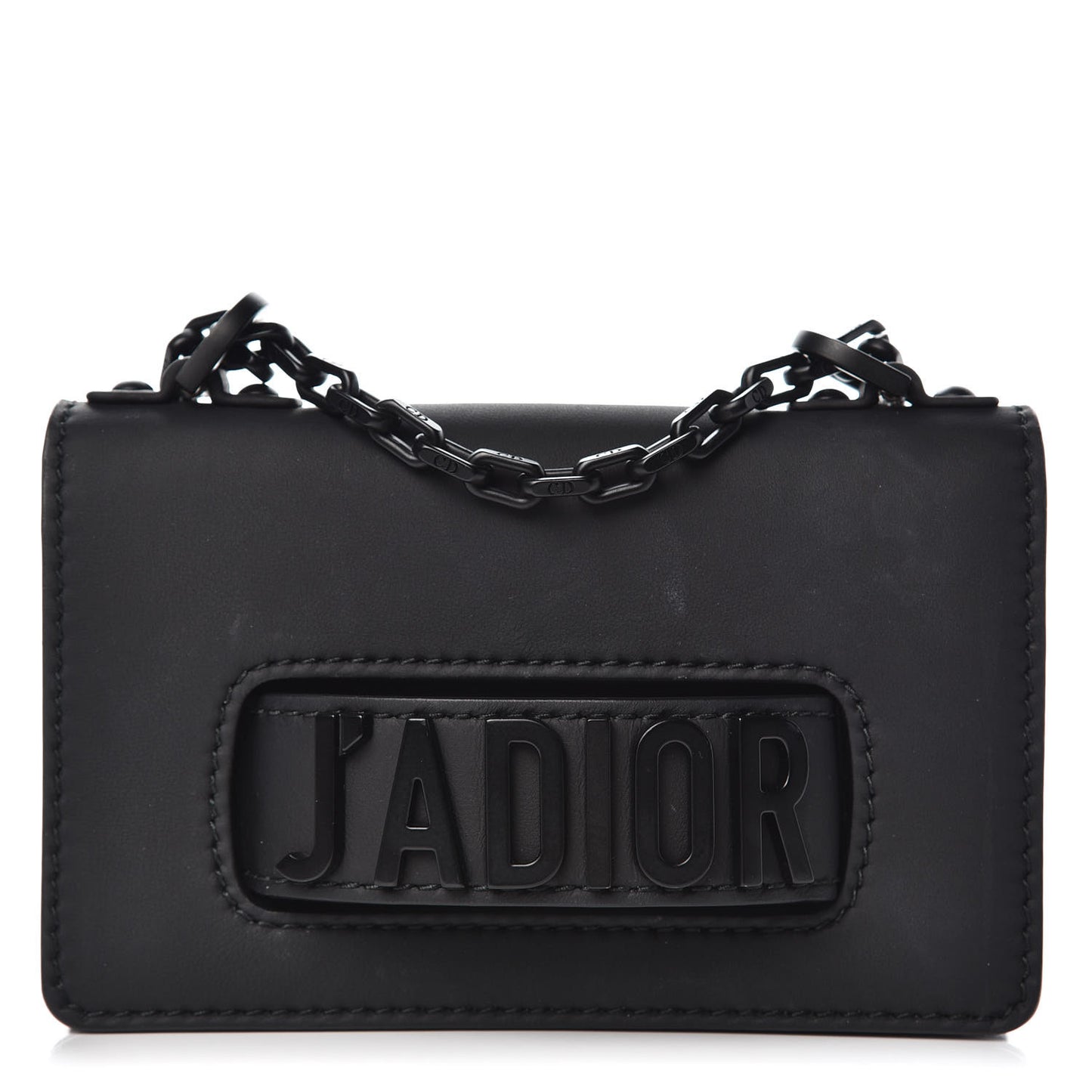 Ultra Matte Calfskin Mini J'Adior Chain Flap Bag Black