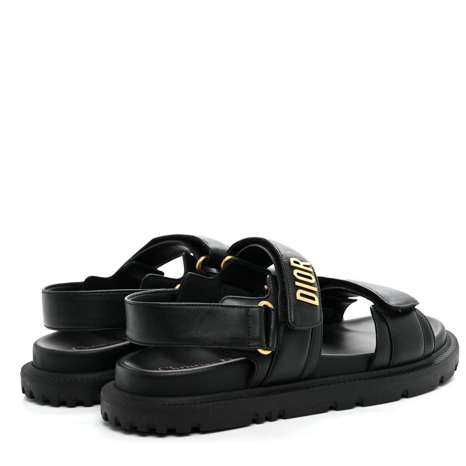 Christian Dior Lambskin Dioract 10mm Sandals 37 Black 4 of 9