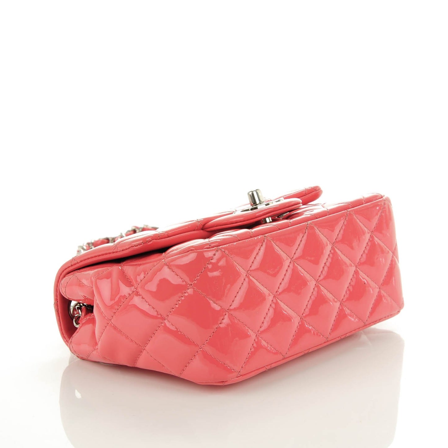 Patent Quilted Mini Square Flap Pink
