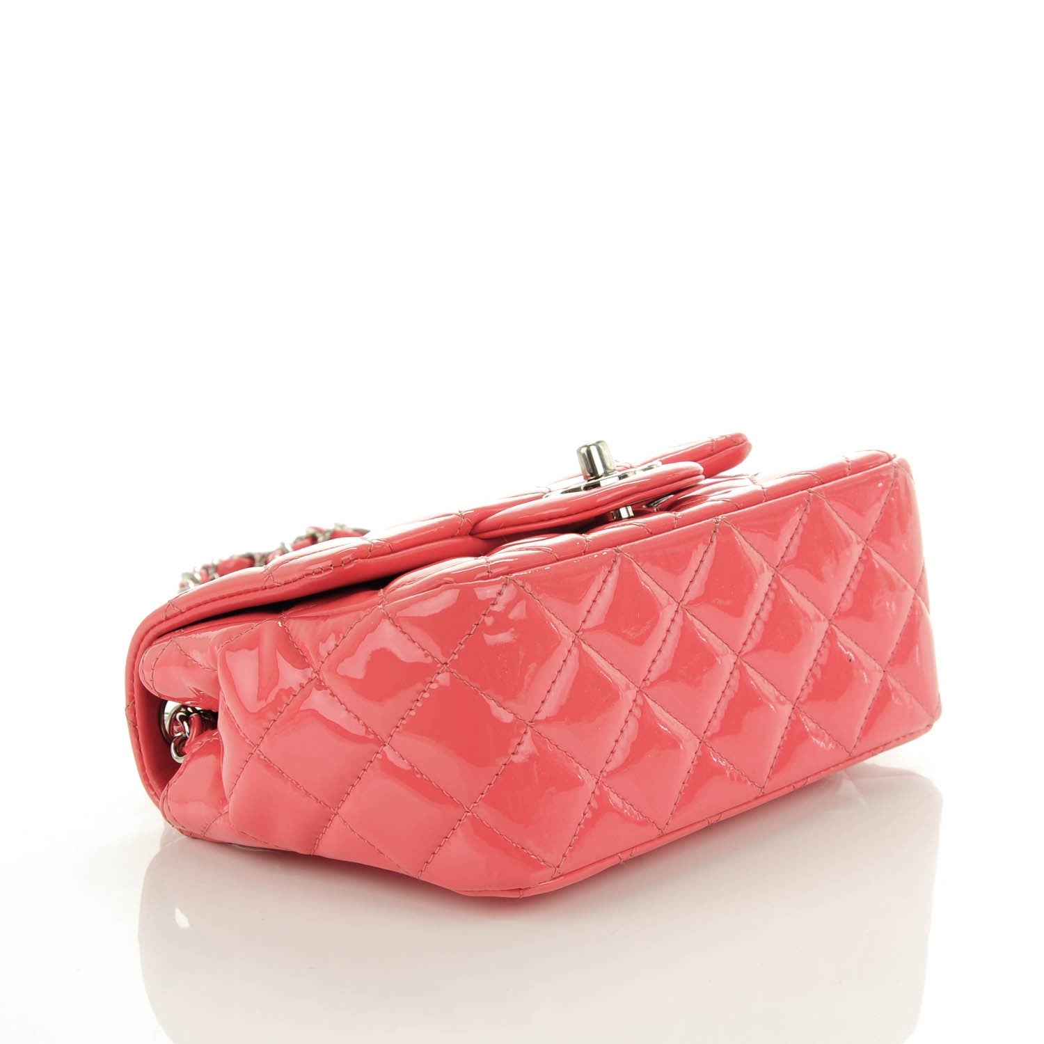 Chanel Patent Quilted Mini Square Flap Pink 4 of 8