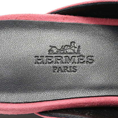 Hermes Suede Goatskin Oz Mules 35 Rose De Venise 8 of 10
