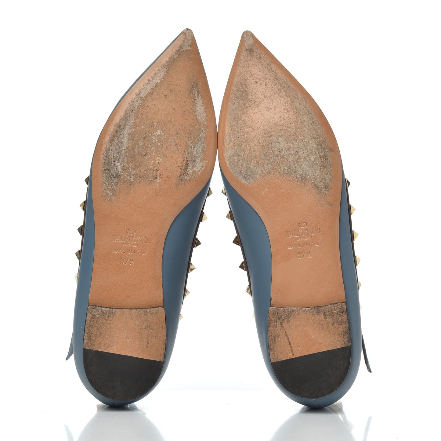 Nappa Rockstud Cage Ballerina Flats 37.5 Slate Blue