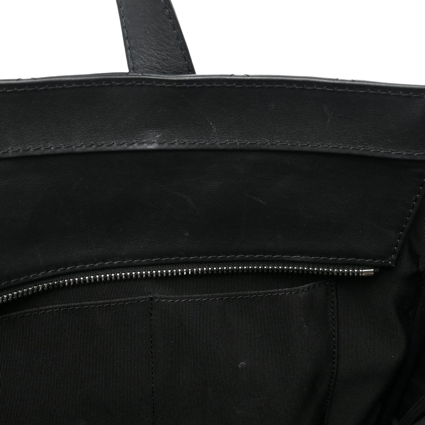 Calfskin Quilted Ultra Pocket Shopping Tote Black