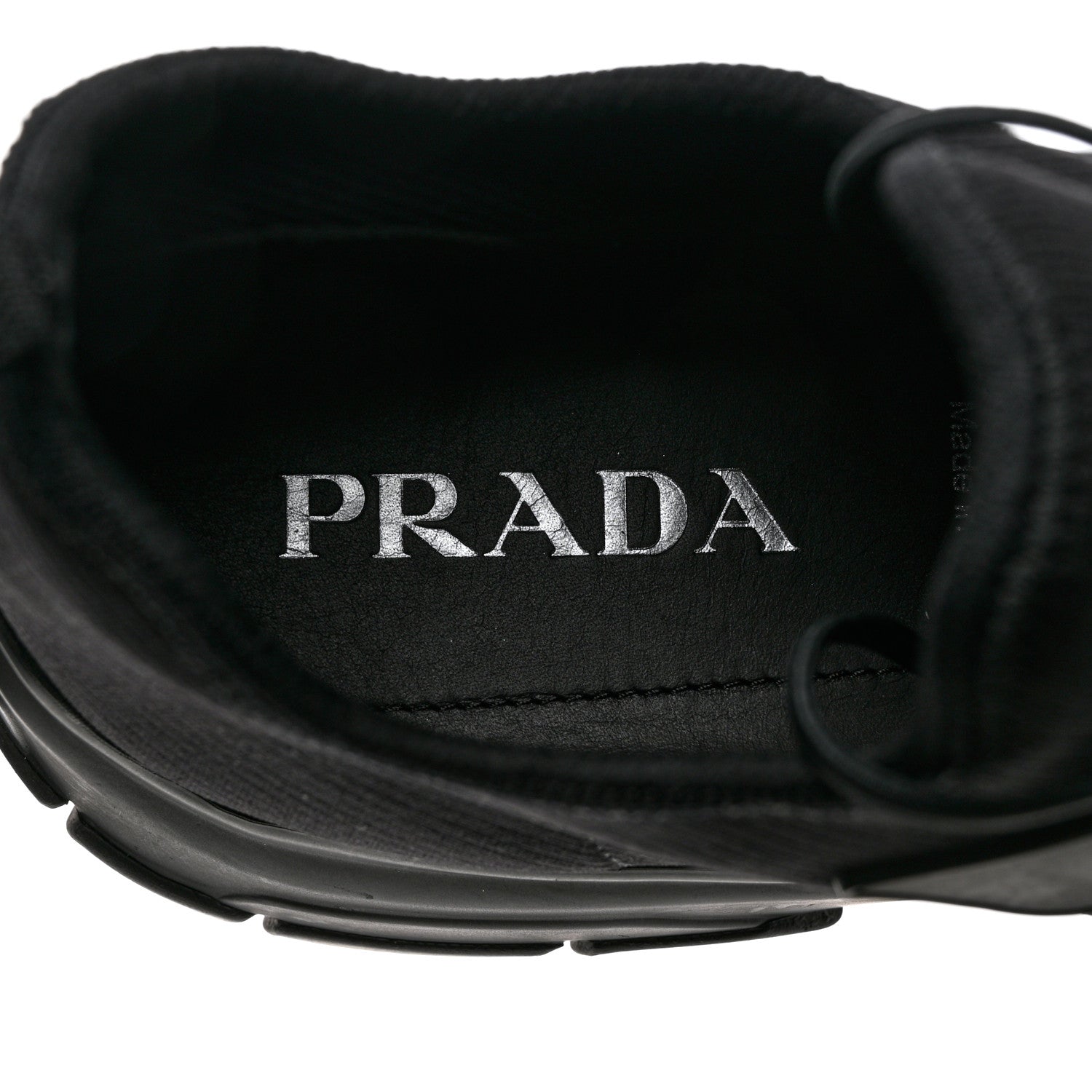 Prada Knit Fabric Logo Mens Running Sneakers 8 Black 6 of 9