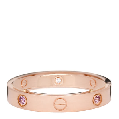 Cartier 18K Pink Gold Diamond Pink Sapphire LOVE Ring  51 5.75 1 of 4