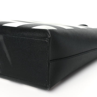 Off-White Saffiano Striped Diag Binder Crossbody Black White 9 of 12