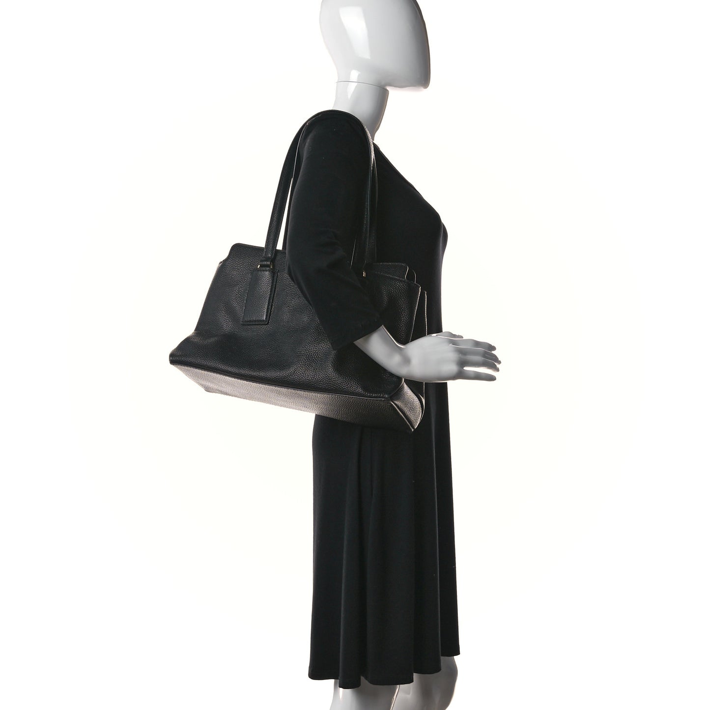 Pebbled Calfskin Tote Black