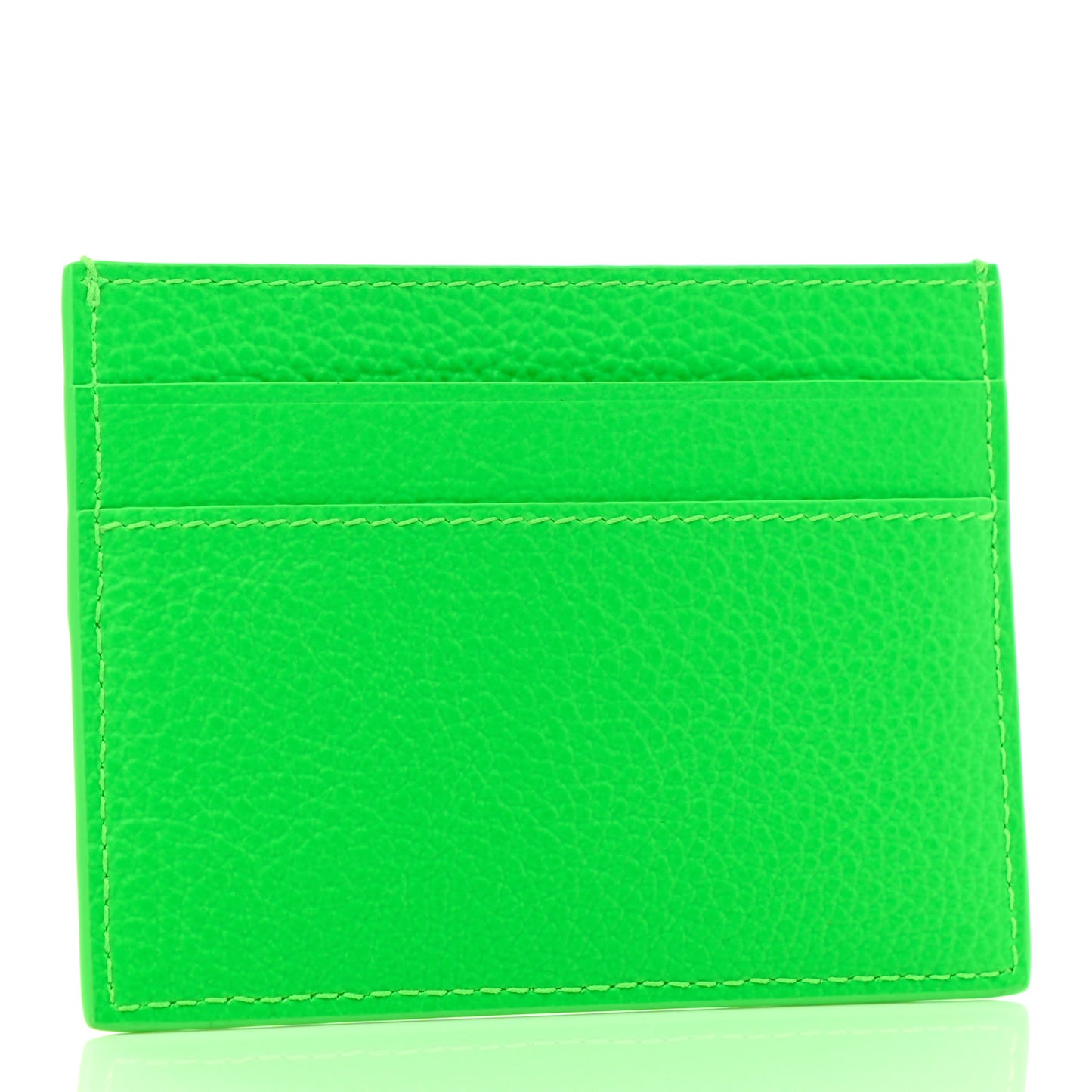 Grained Calfskin Neo Classic Card Holder Fluo Green