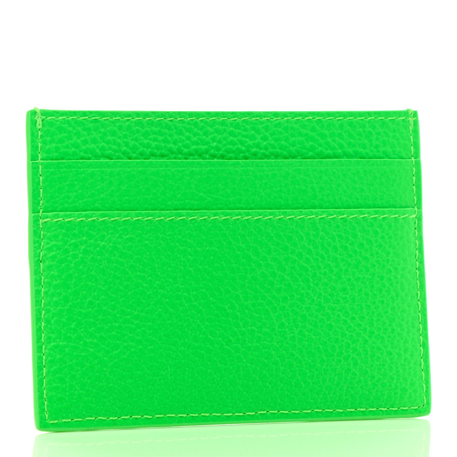 Balenciaga Grained Calfskin Neo Classic Card Holder Fluo Green 5 of 8