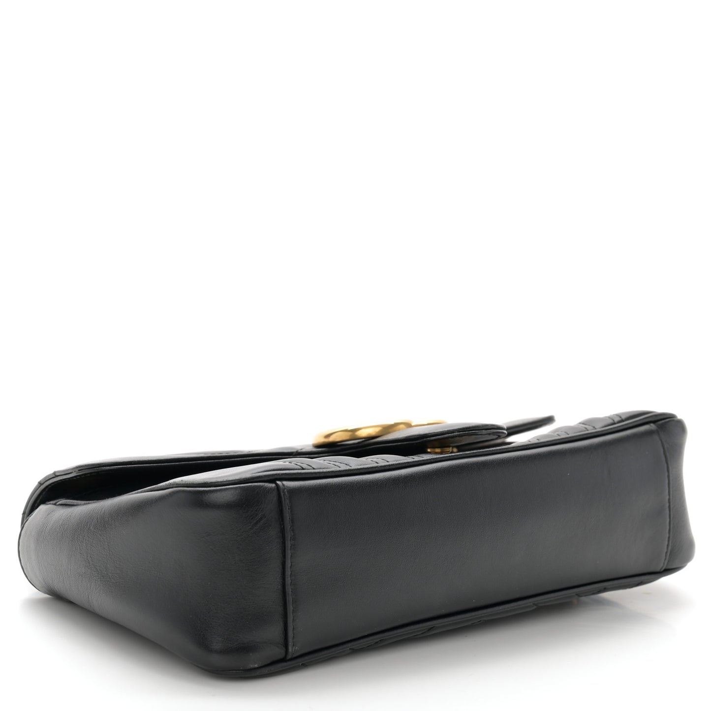 Calfskin Matelasse Small GG Marmont Shoulder Bag Black