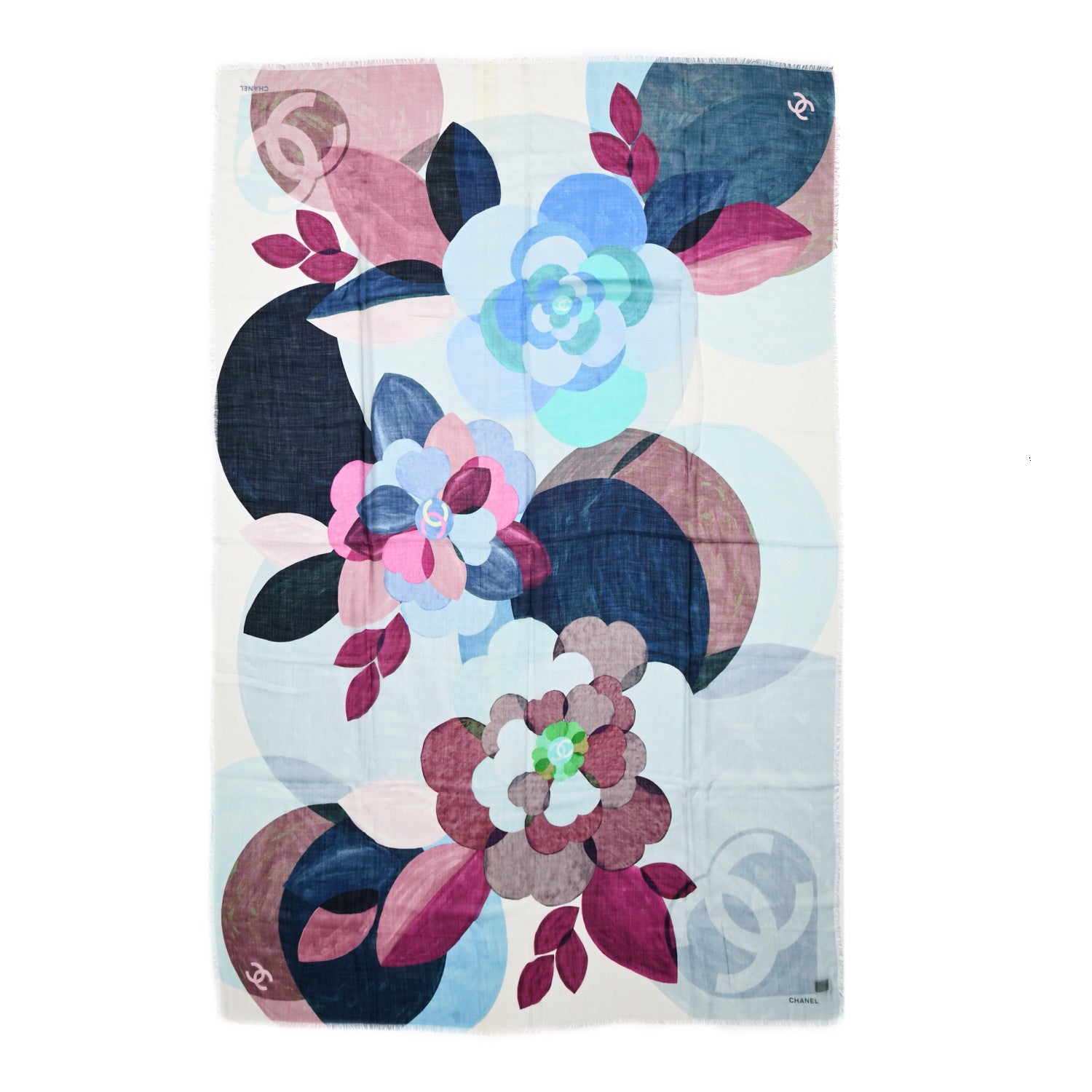 Chanel Cashmere CC Floral Stole Multicolor 1 of 3