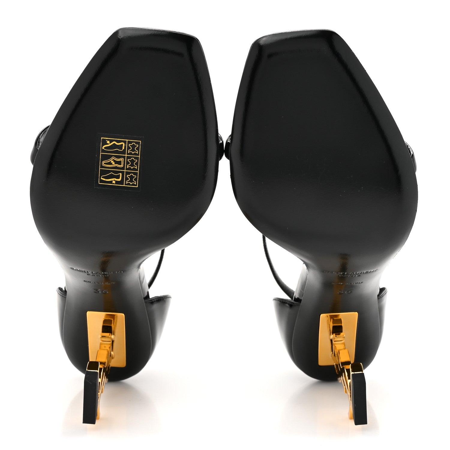 Saint Laurent Patent Calfskin Opyum 85 Sandals 36 Black 6 of 10