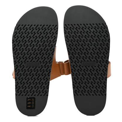 Hermes Calfskin Womens Chypre Sandals 40.5 Gold 5 of 8