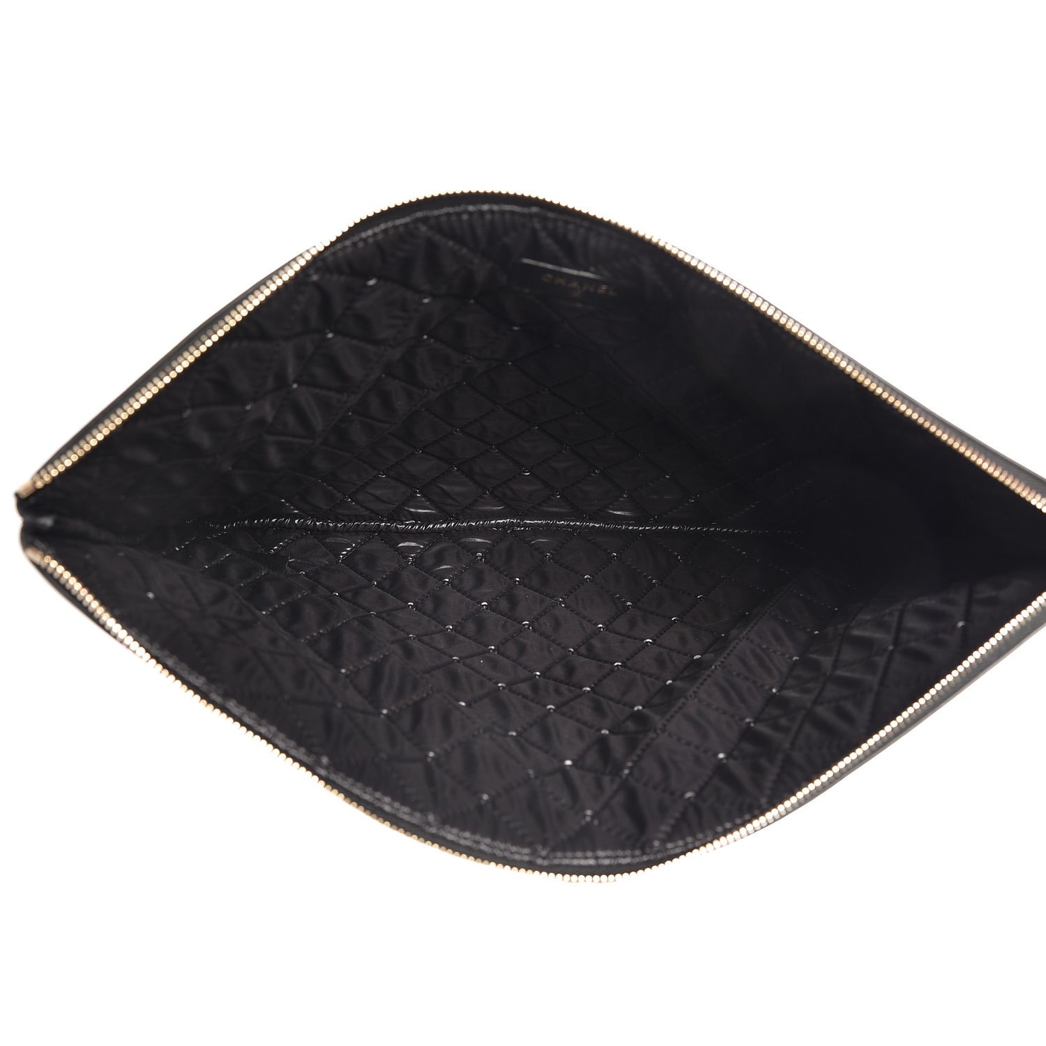 Chanel Lambskin Quilted Large Boy Cosmetic Case Black 5 of 8