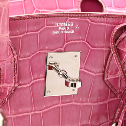 Hermes Shiny Porosus Crocodile Birkin 30 Fuchsia 6 of 10