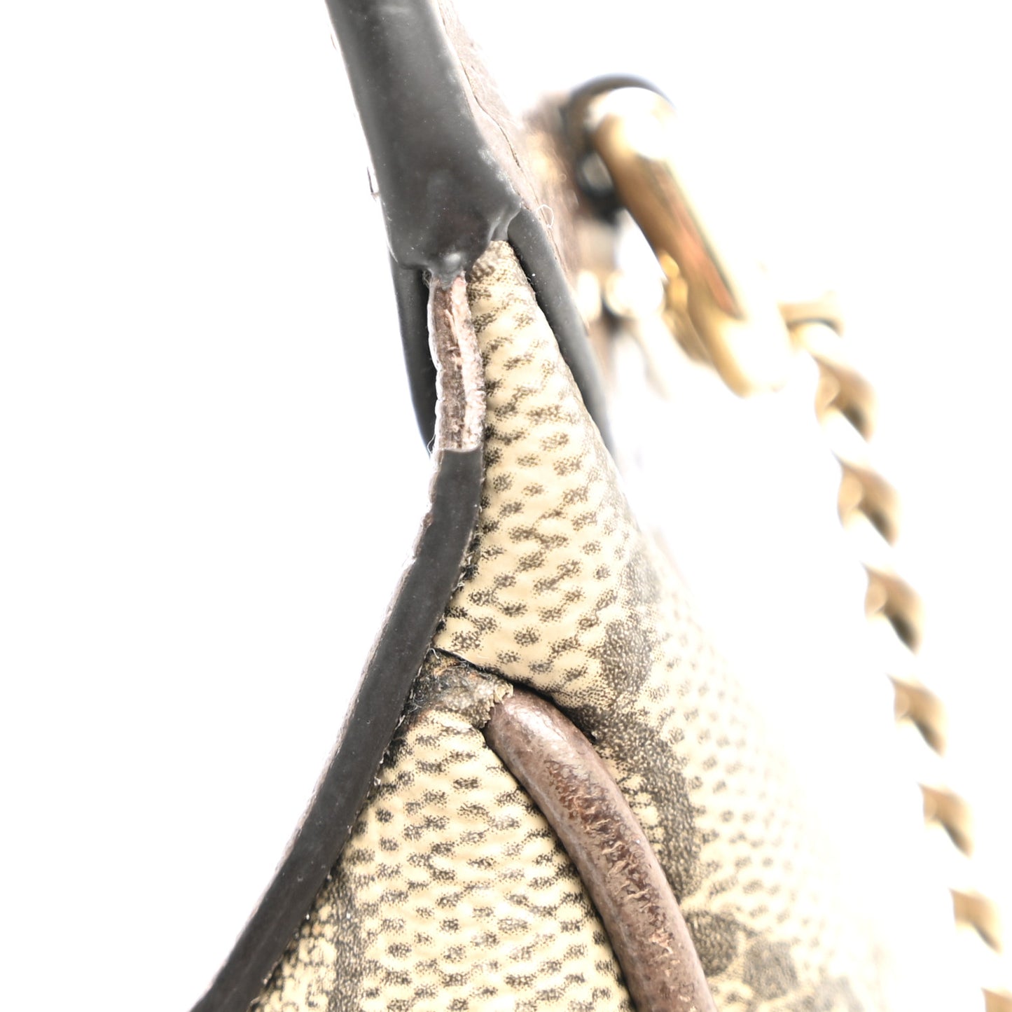 GG Supreme Monogram Textured Dollar Calfskin Web Small Ophidia Shoulder Bag Beige Ebony New Acero