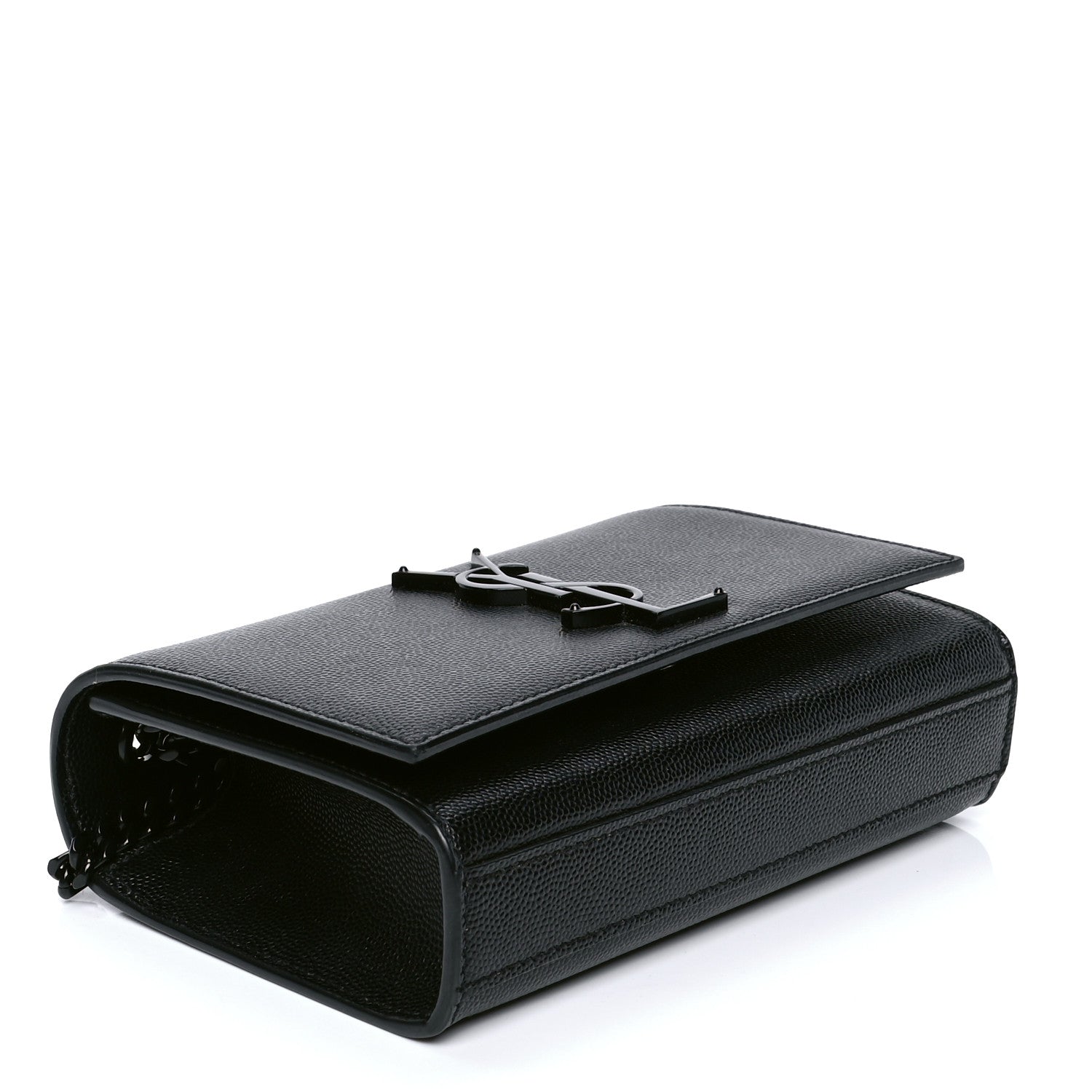 Saint Laurent Grain De Poudre Small Monogram Kate Satchel Black 3 of 4