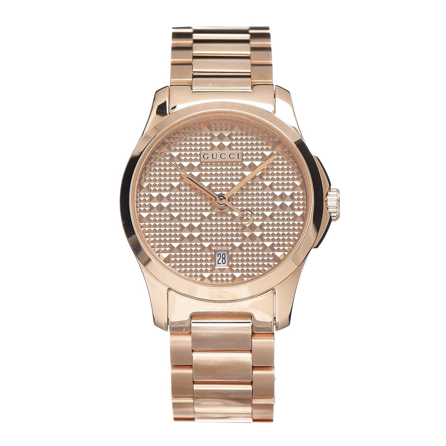 Gucci Stainless Steel 27mm G-Timeless Diamante Quartz Watch Rose 1 of 7