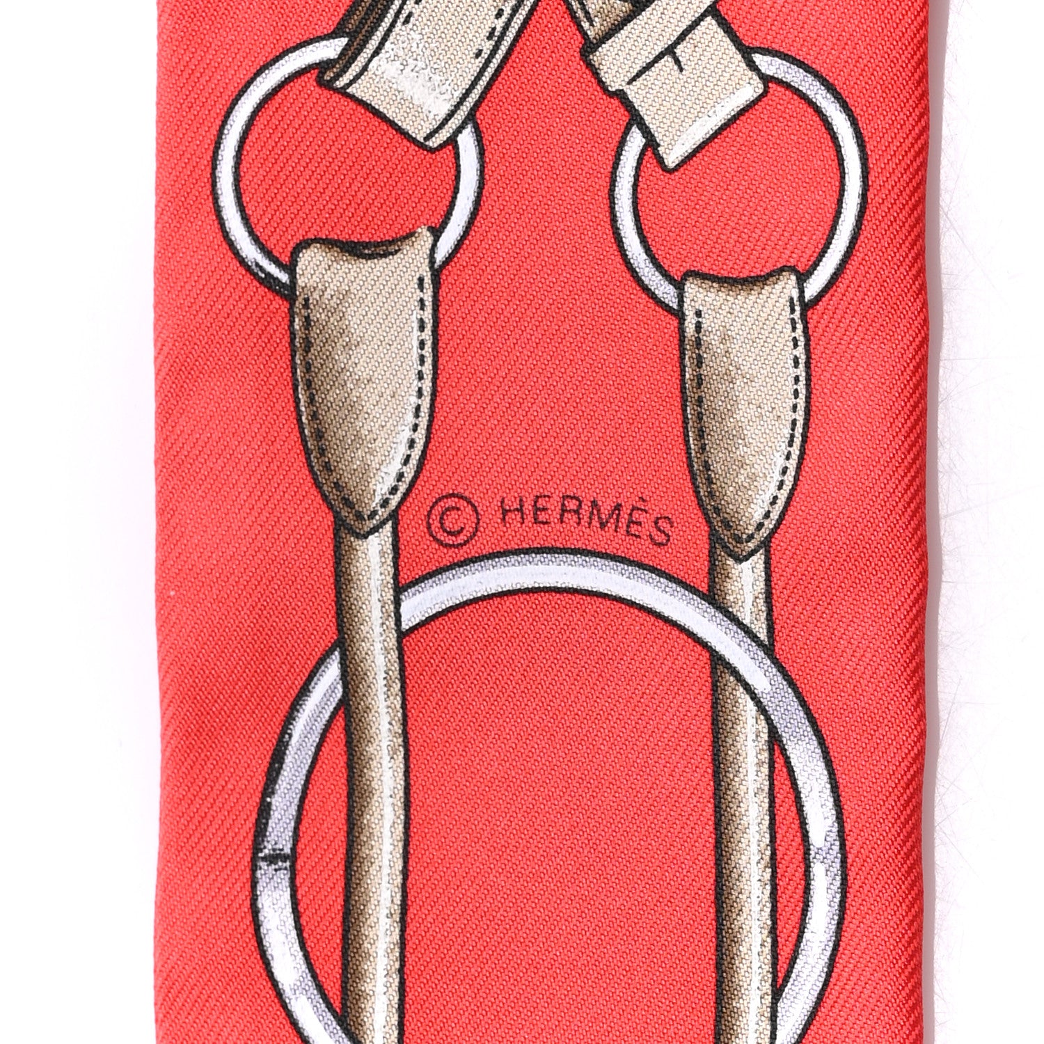 Hermes Silk Jumping Twilly Rouge Vif Caramel 4 of 4