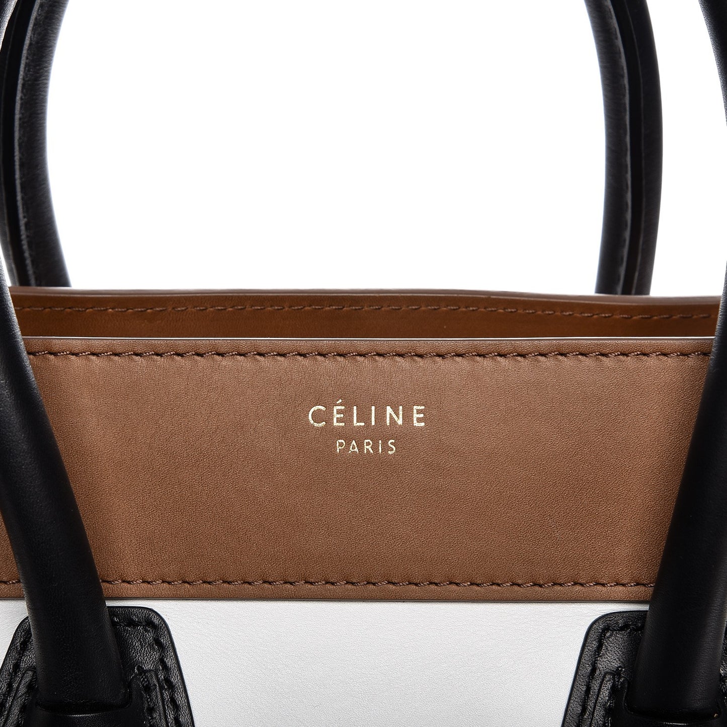 Smooth Calfskin Mini Tri-Color Luggage Brown
