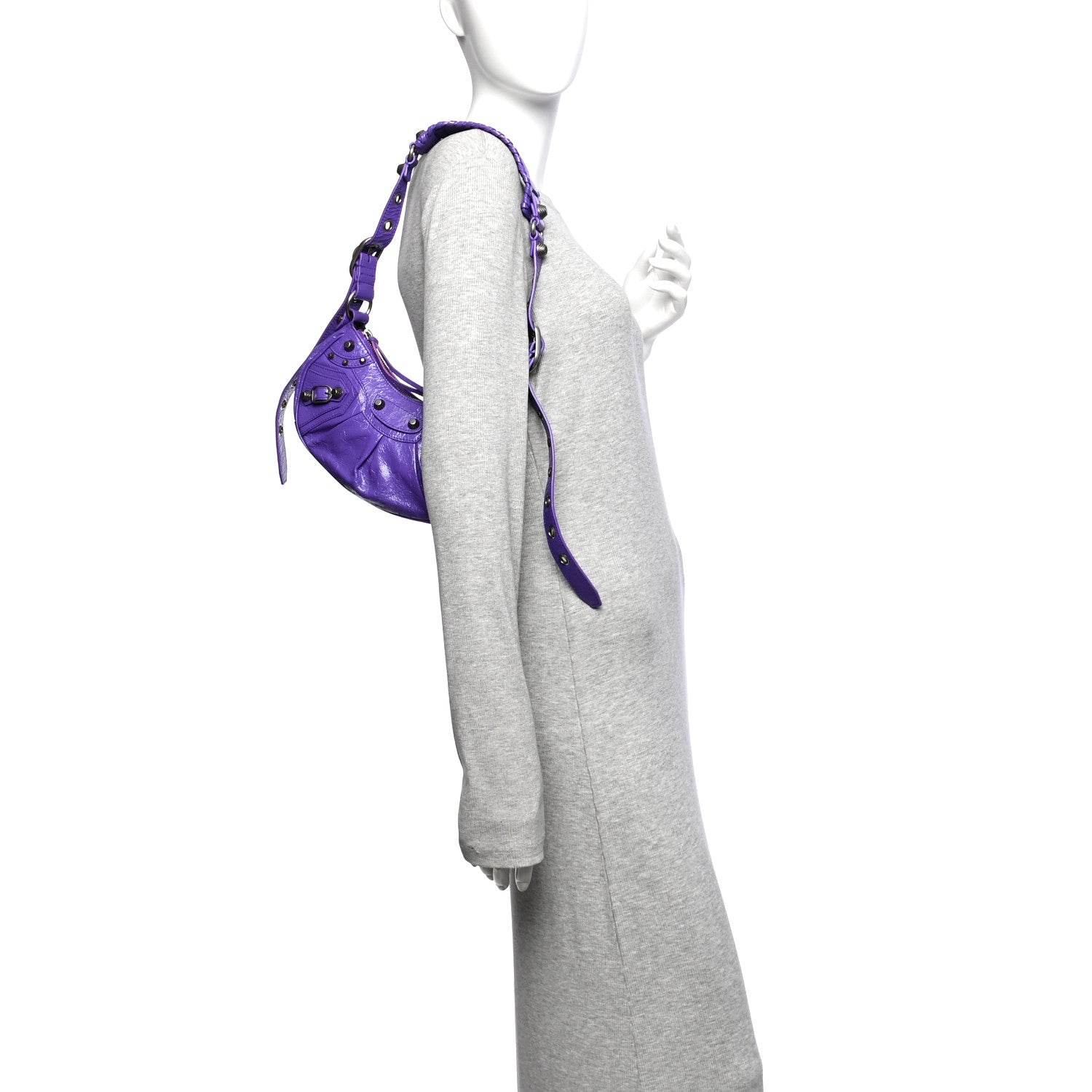 Balenciaga Agneau Arena Le Cagole Shoulder Bag XS Purple 2 of 11