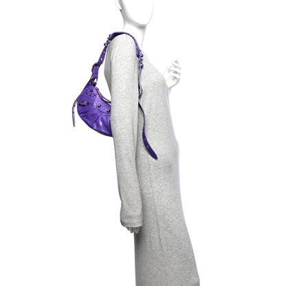 Balenciaga Agneau Arena Le Cagole Shoulder Bag XS Purple 2 of 11