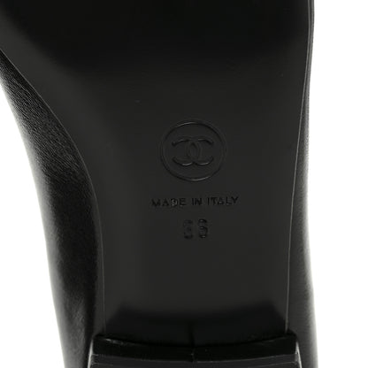 Chanel Shiny Lambskin Grosgrain Pearl Mary Jane Flats 36 Black 9 of 9