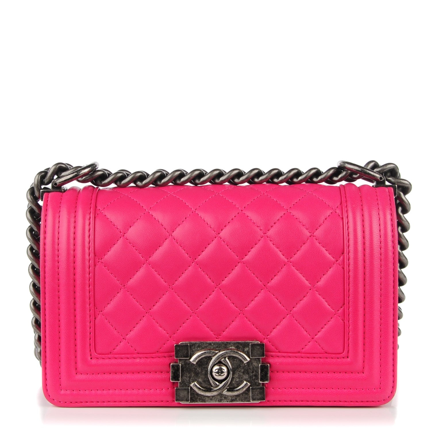 Chanel Lambskin Quilted Small Boy Flap Dark Pink 1 of 9