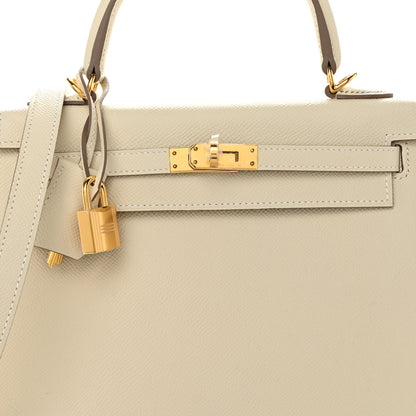 Hermes Epsom Kelly Sellier 25 Craie 8 of 11