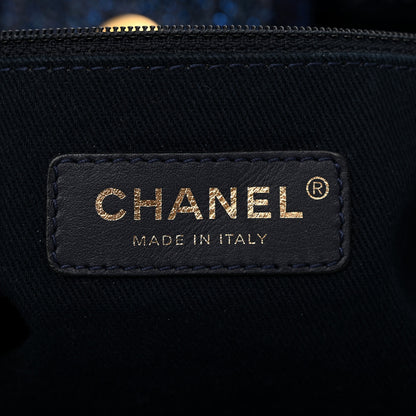 Chanel Lurex Canvas Medium Deauville Tote Navy Blue 6 of 10